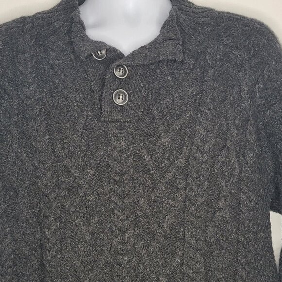 Inis Craft Mens Sz XL Ireland Cable Knit Fisherman Merino Wool Pullover Sweater - Picture 2 of 8